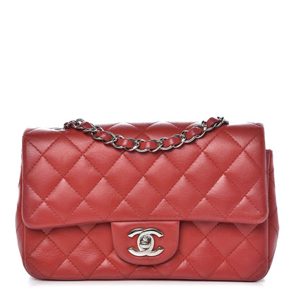Chanel Lambskin Quilted Mini Rectangular Flap Red 1 of 11