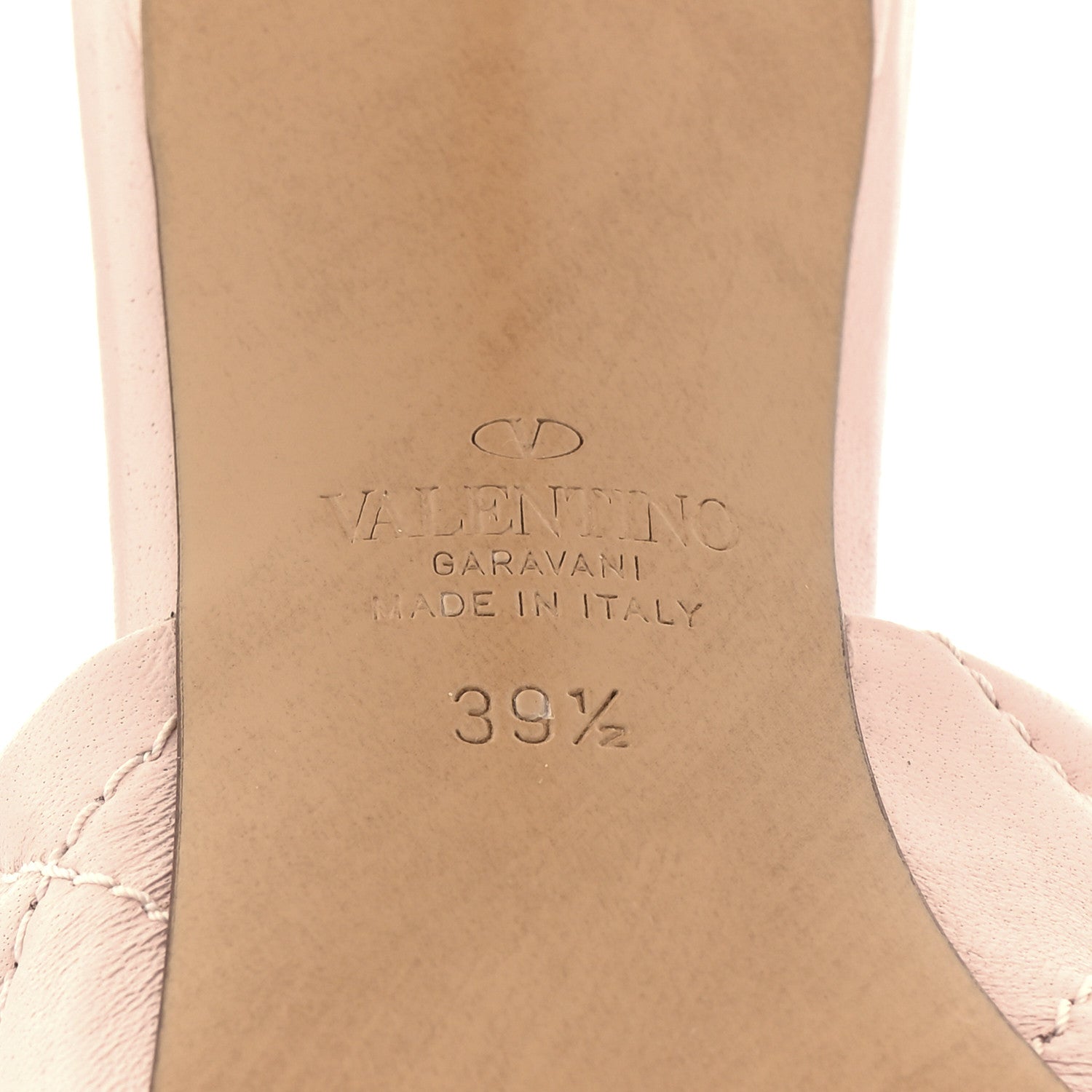 Valentino Garavani Nappa Enamel Quilted Monochrome Roman Stud 65mm Slide Sandals 39.5 Rose Cannelle 8 of 9