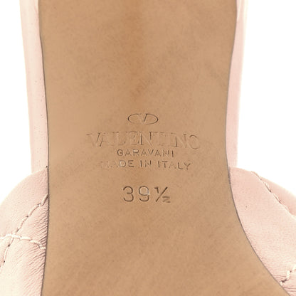 Valentino Garavani Nappa Enamel Quilted Monochrome Roman Stud 65mm Slide Sandals 39.5 Rose Cannelle 8 of 9