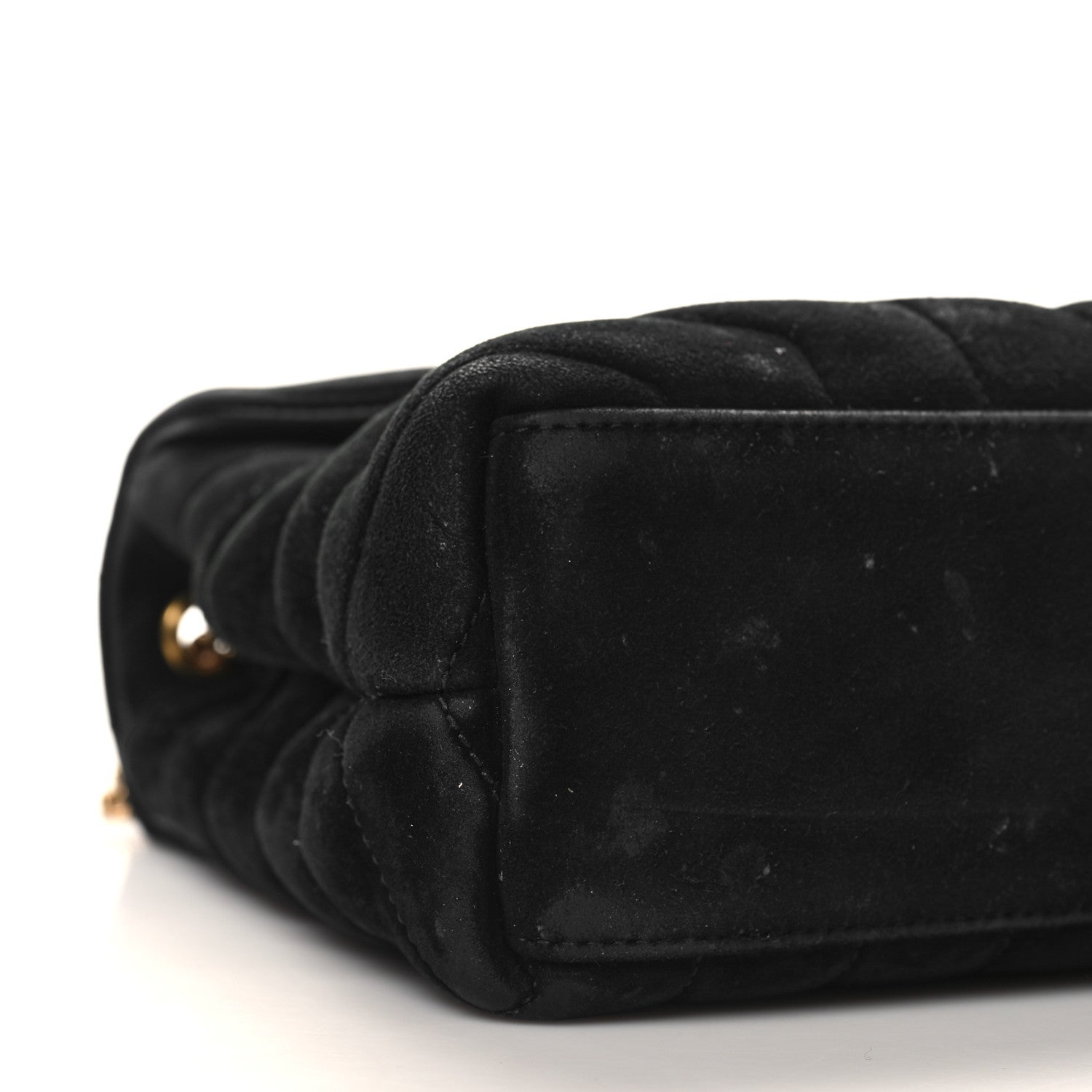 Saint Laurent Suede Calfskin Y Quilted Monogram Small Loulou Chain Satchel Black 9 of 13