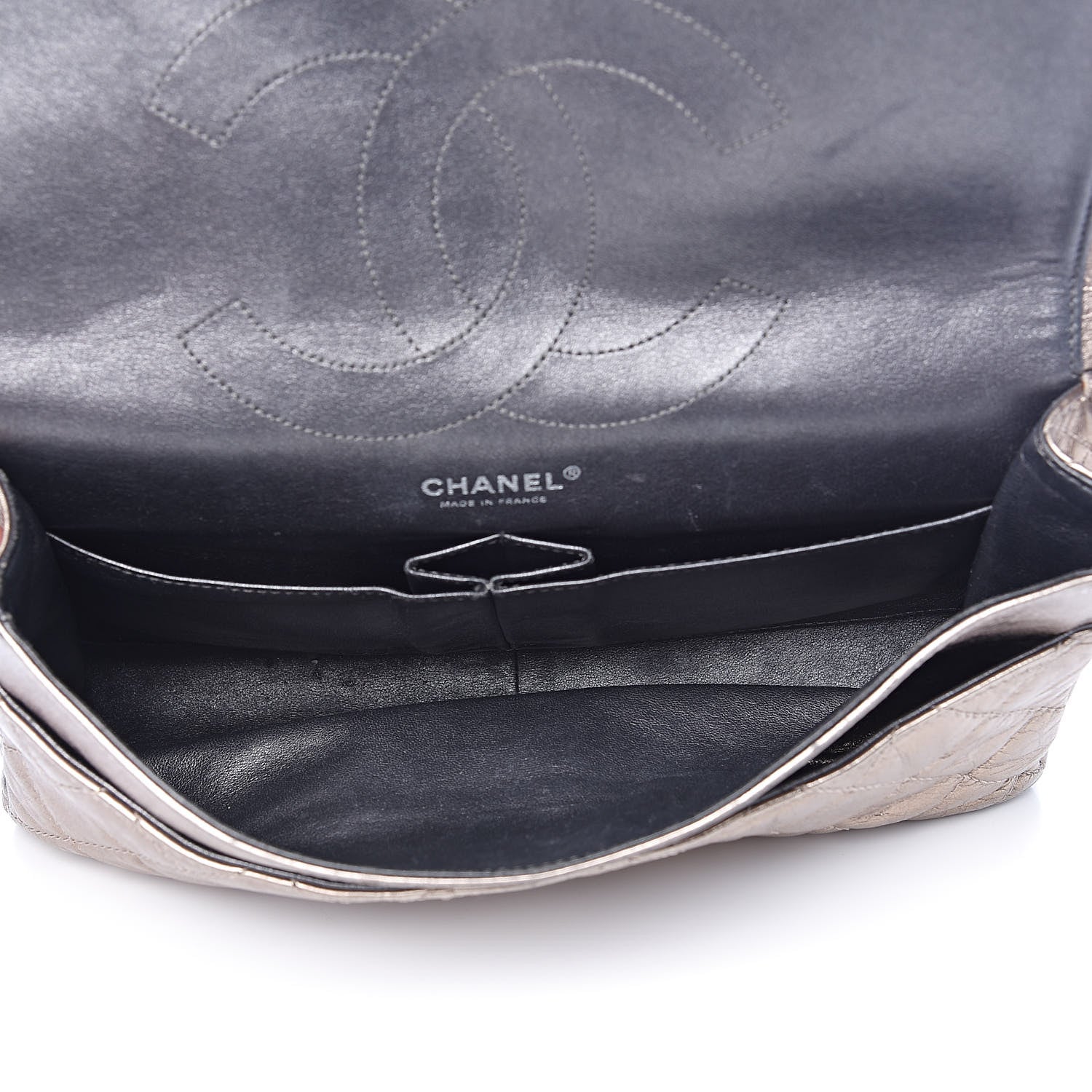 Chanel Metallic Aged Calfskin Quilted 2.55 Reissue 227 Flap Dark Silver 5 of 15