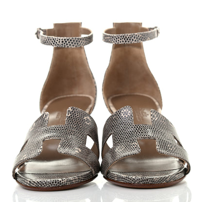Hermes Lizard Legend Wedge Sandals 36 Ombre 2 of 5