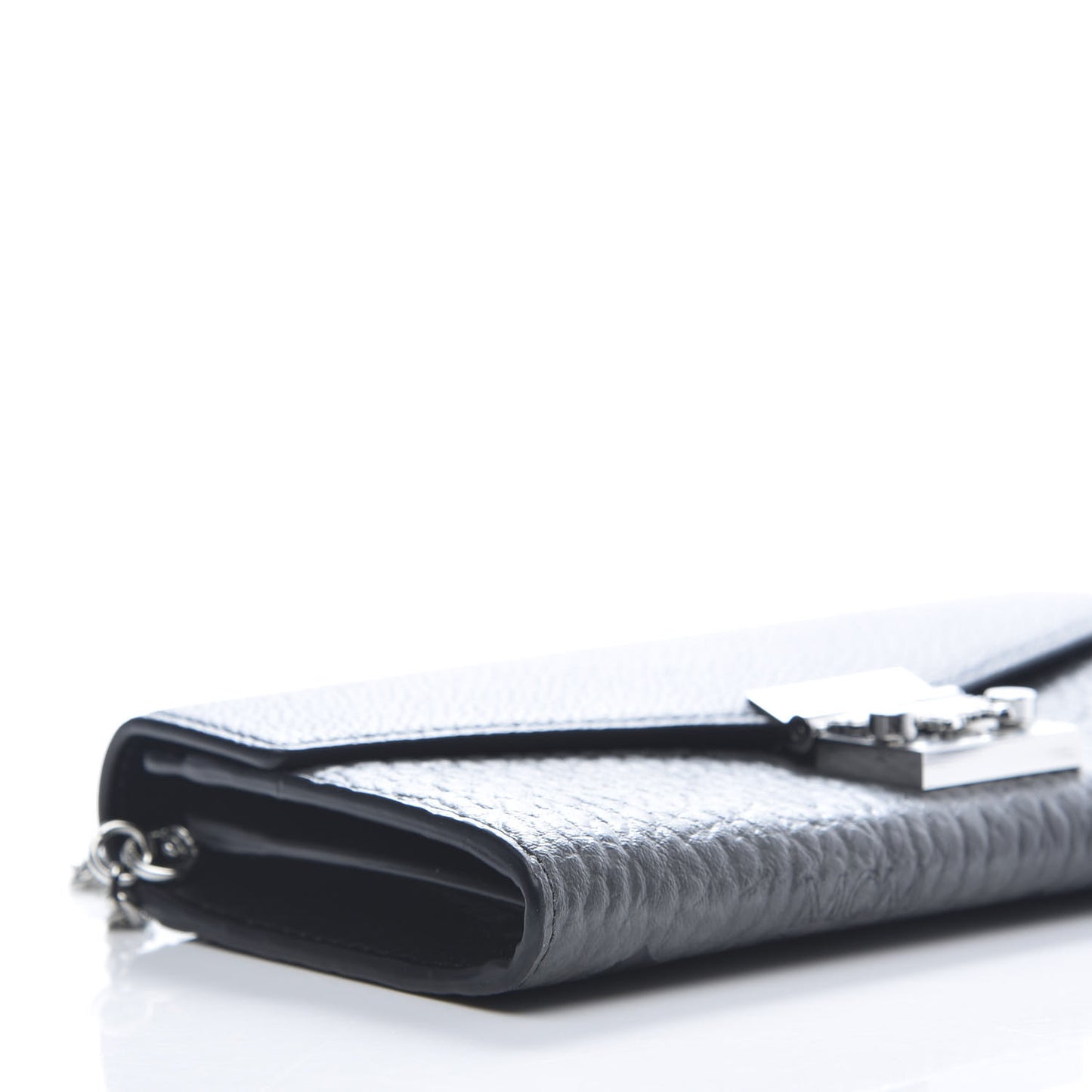 Visetos Calfskin Large Patricia Wallet On Chain Black