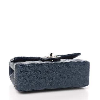 Chanel Iridescent Caviar Quilted Mini Rectangular Flap Dark Blue 3 of 10