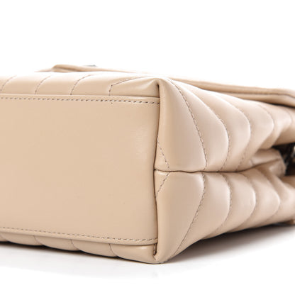 Saint Laurent Calfskin Y Quilted Monogram Small Loulou Chain Satchel Nude Powder 7 of 12