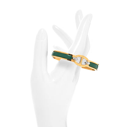Hermes Enamel Mini Clic Chaine d'Ancre Bracelet Green 2 of 5