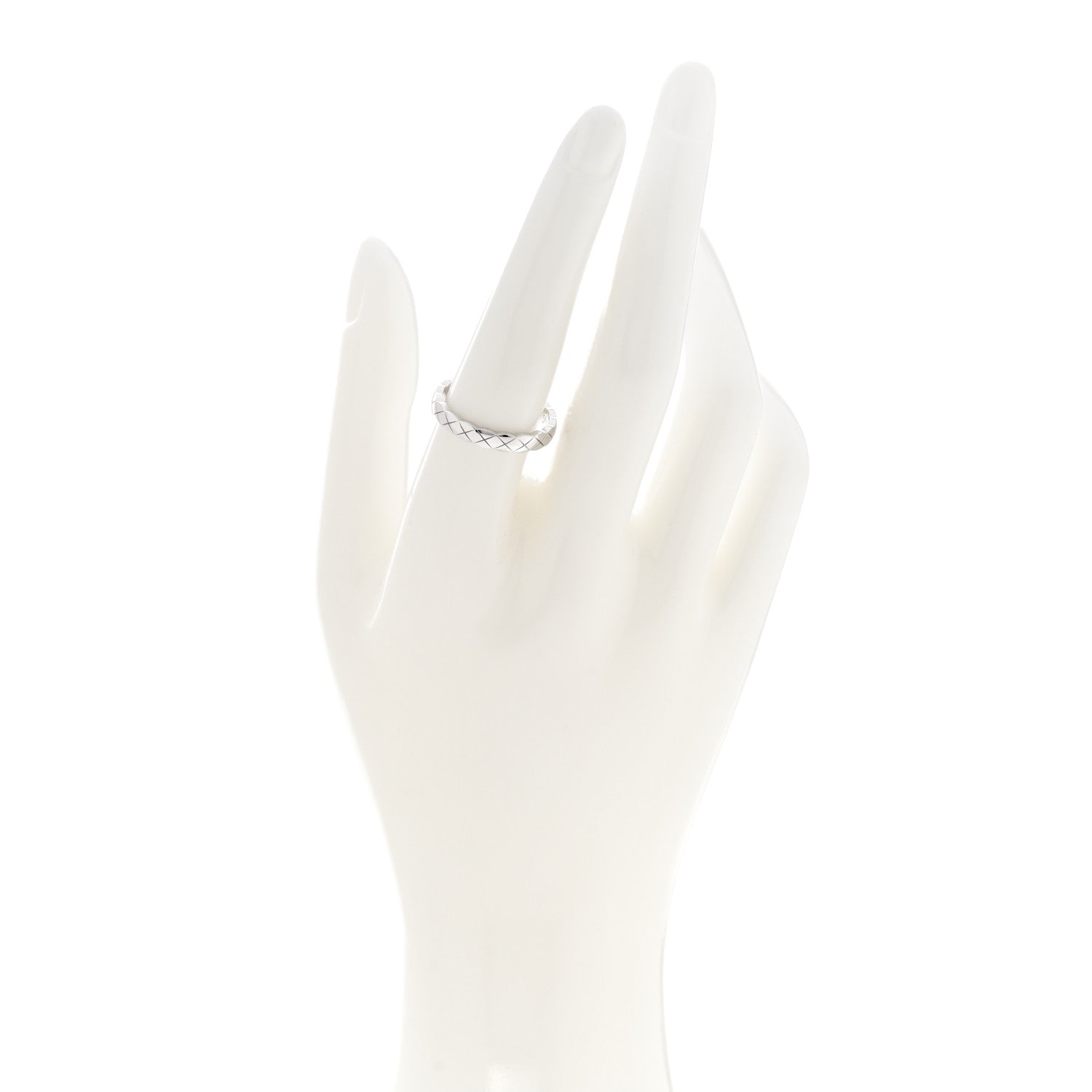 Chanel 18K White Gold Mini Coco Crush Ring 56 7.5 2 of 6