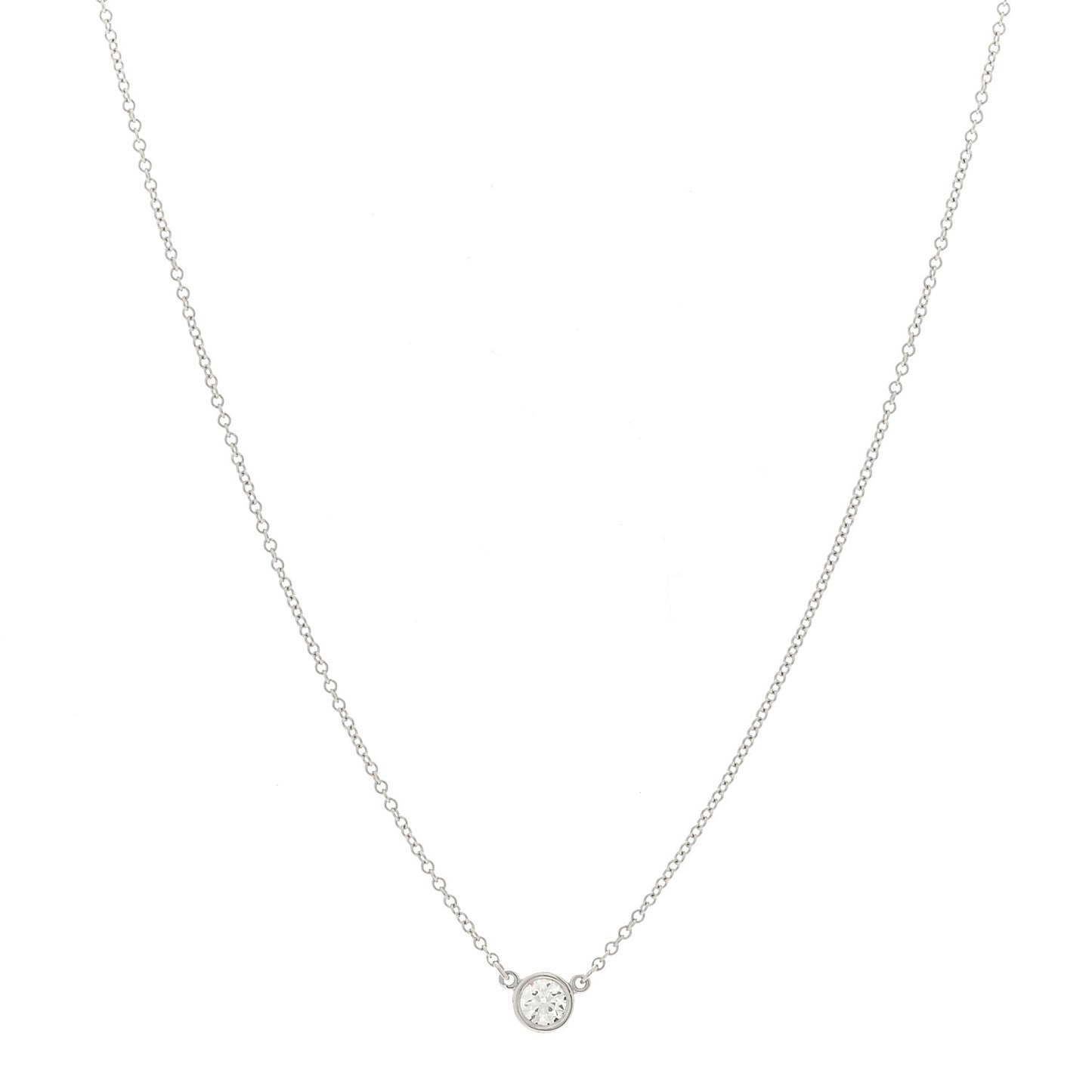 Platinum Diamond .20ct Elsa Peretti Diamonds by the Yard Pendant Necklace