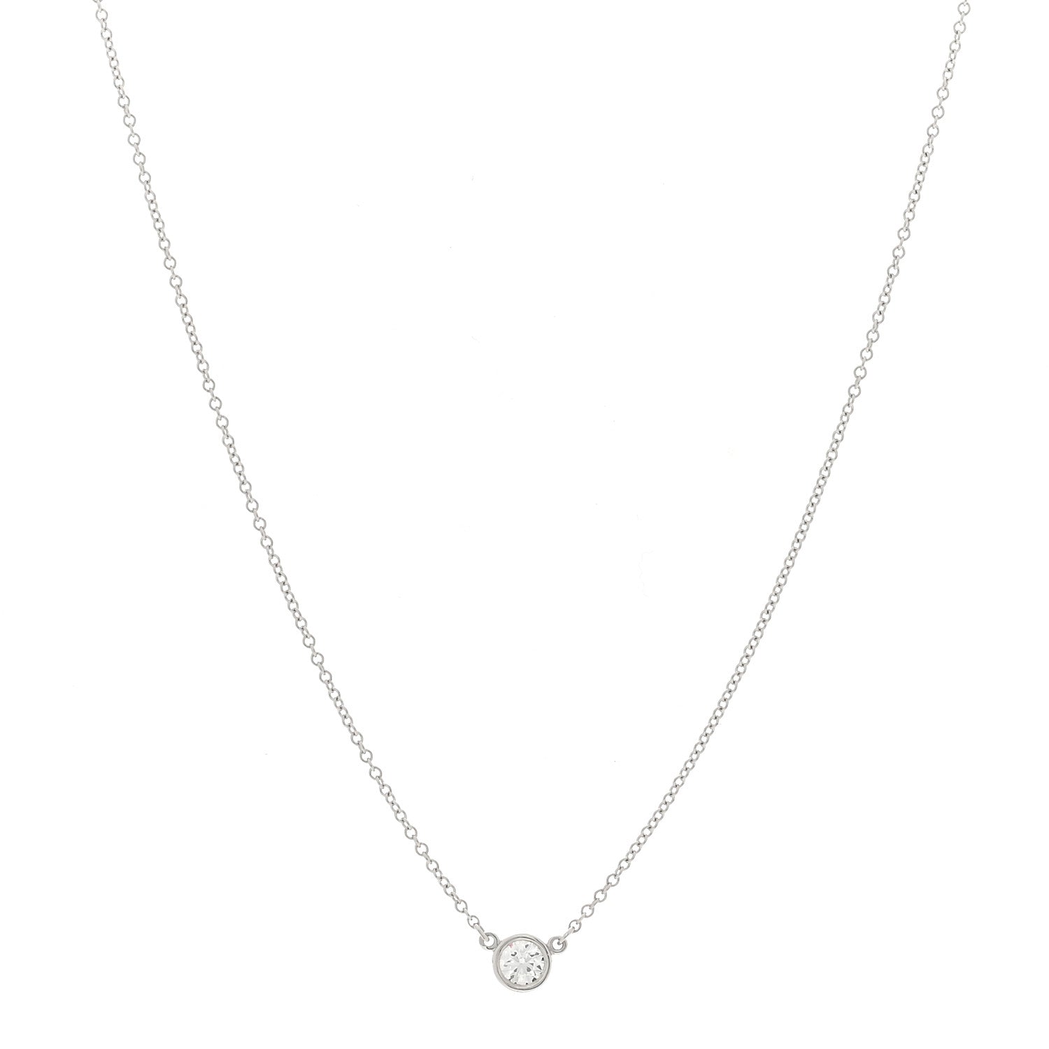 Tiffany Platinum Diamond .20ct Elsa Peretti Diamonds by the Yard Pendant Necklace 1 of 4