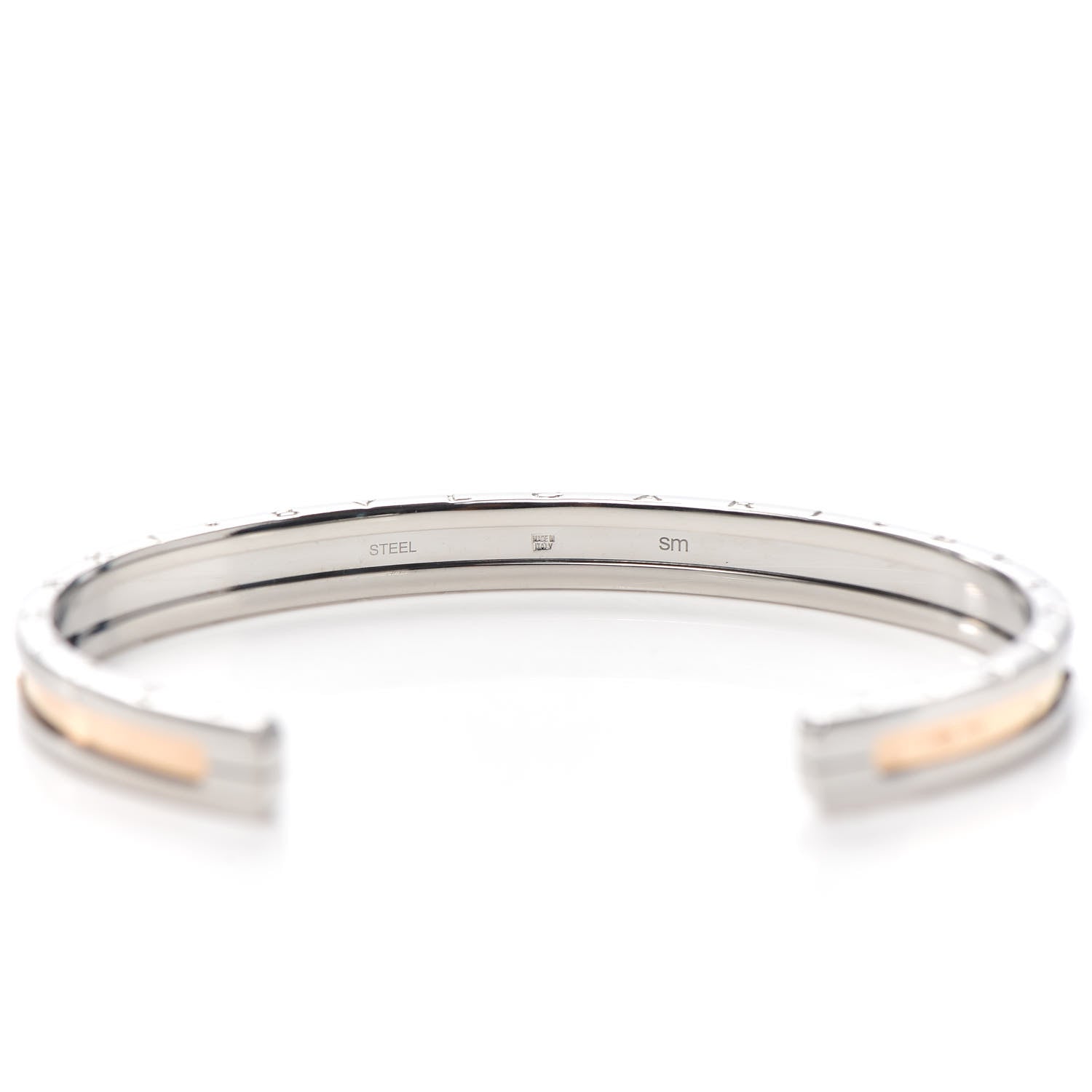 Bulgari 18K Rose Gold Stainless Steel B.Zero1 Cuff Bracelet SM 5 of 5