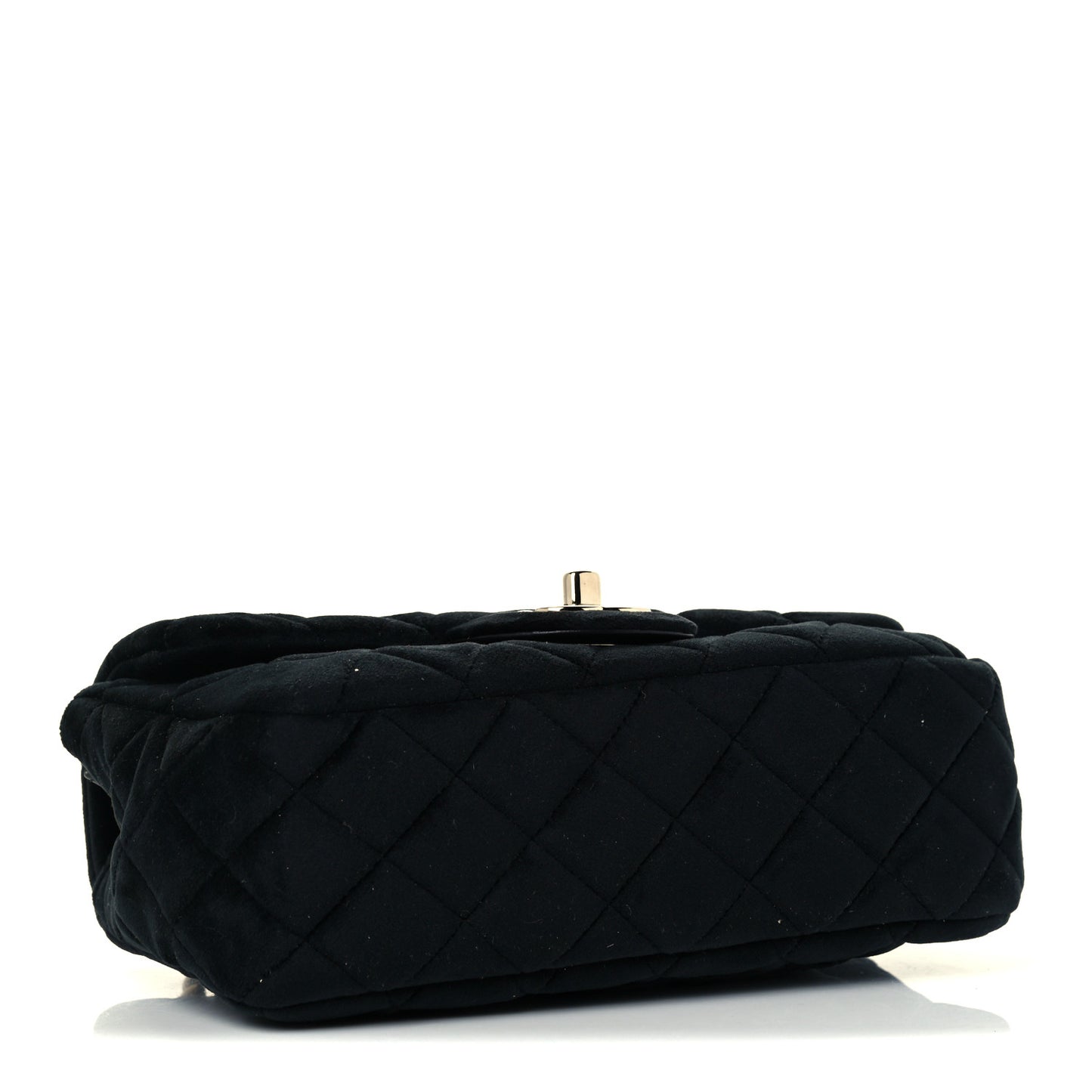 Velvet Quilted Mini Rectangular Pearl Crush Flap Black