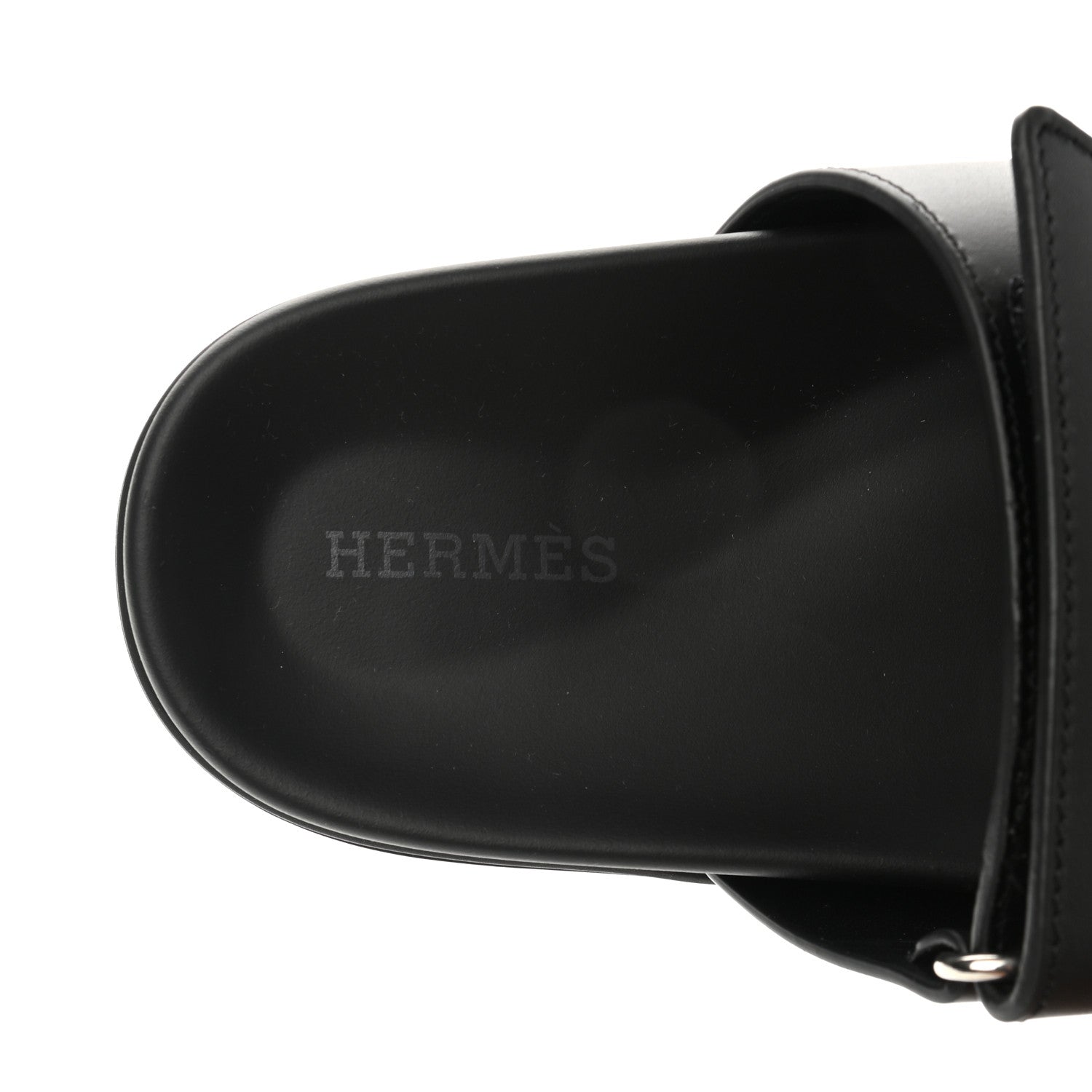 Hermes Calfskin Womens Chypre Sandals 35.5 Black 7 of 9