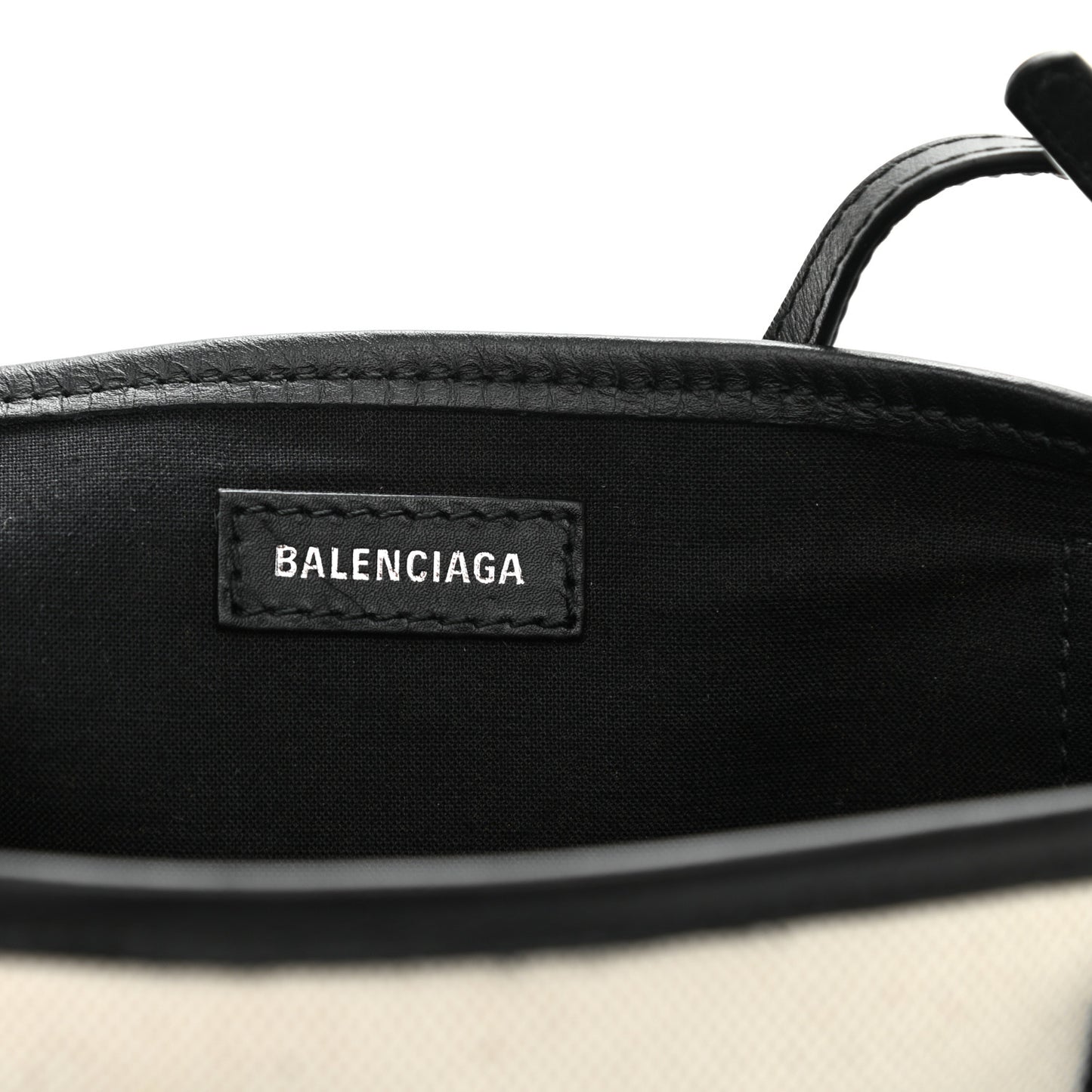 Cotton Canvas Calfskin Navy Cabas XS Natural Black