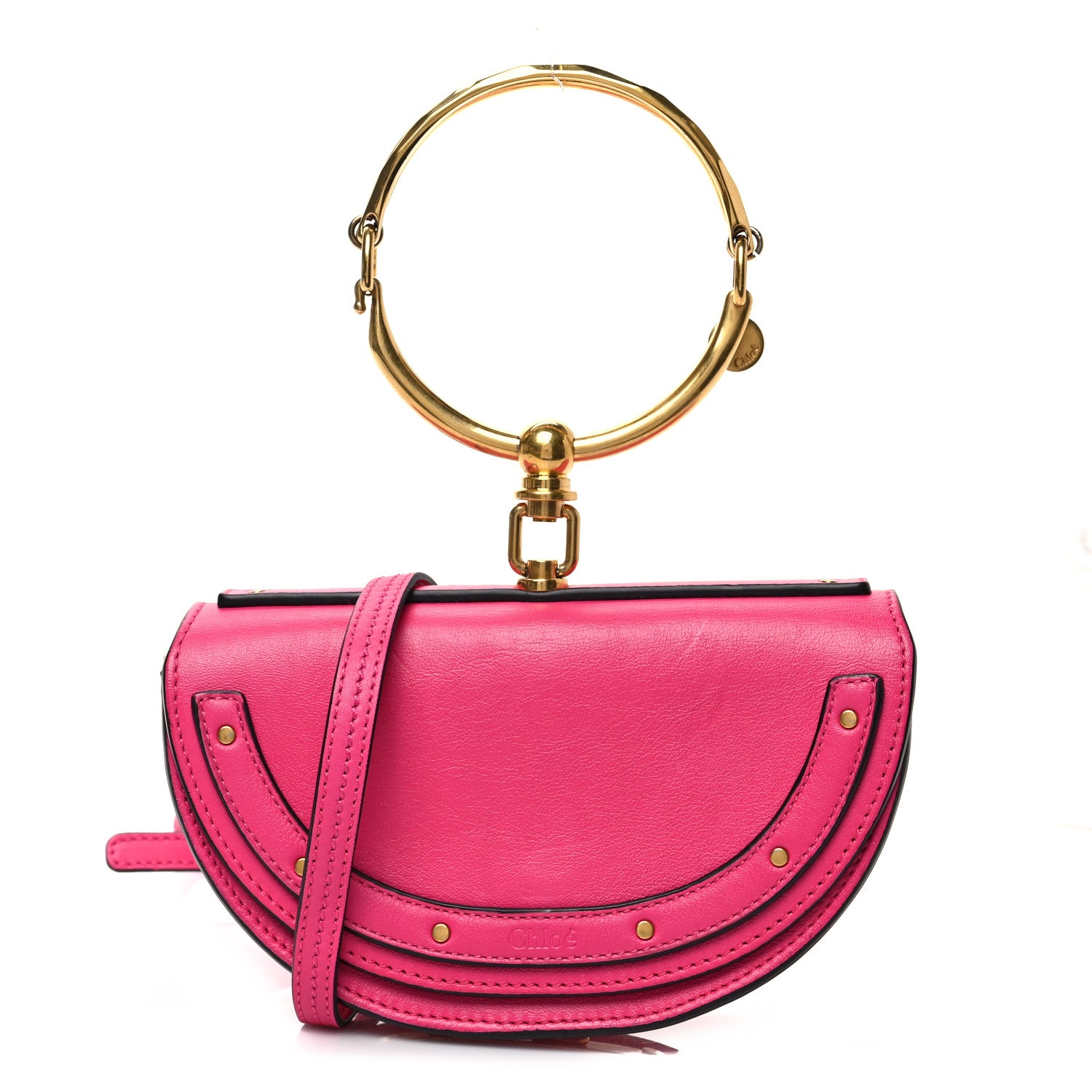 Chloe Calfskin Small Nile Bracelet Minaudiere Bag Fuchsia Rose 1 of 9