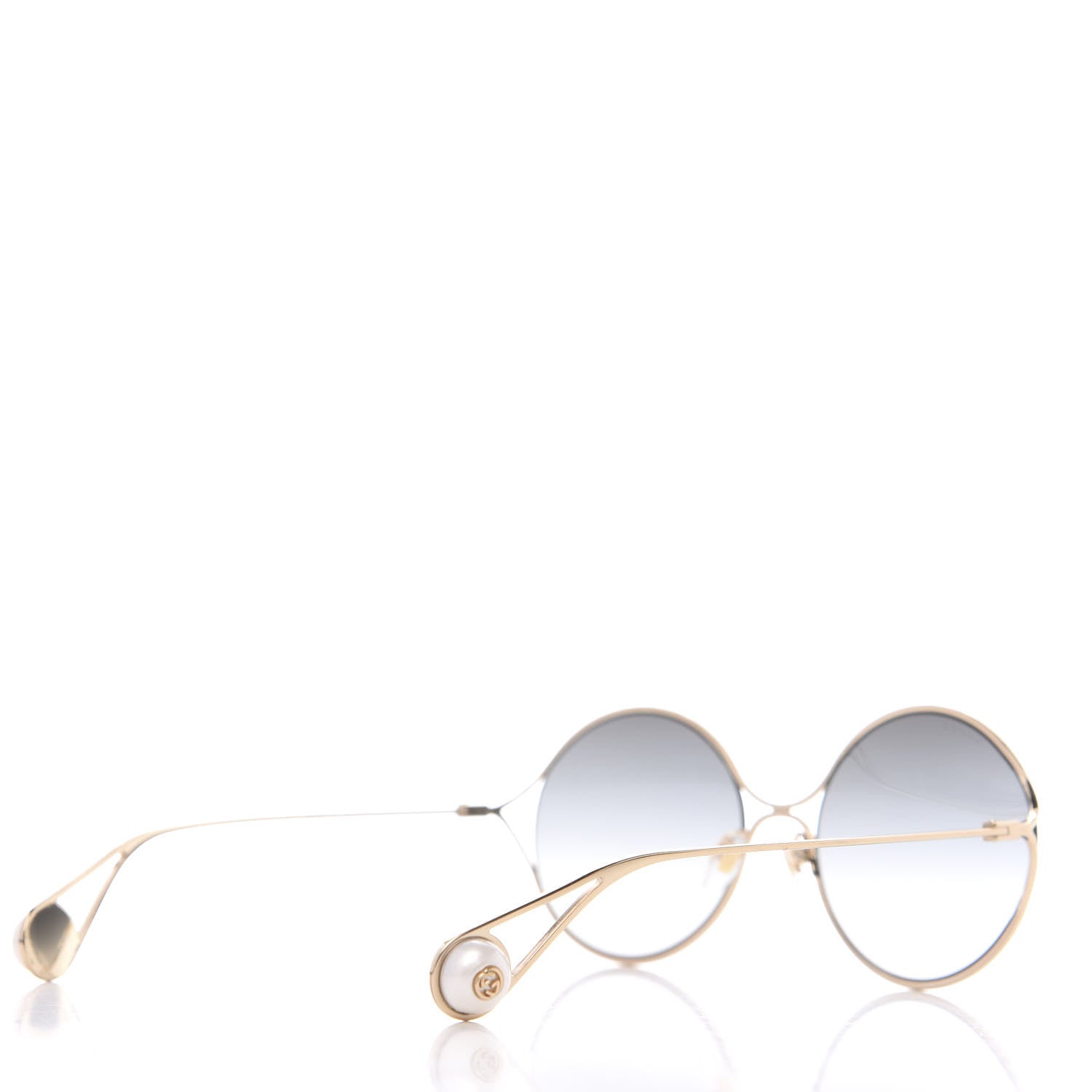 Gucci Round Pearl Tip Sunglasses GG0253S Gold 4 of 7