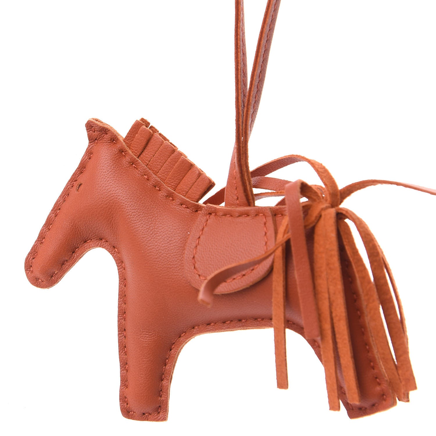 Hermes Milo Lambskin Grigri Rodeo Horse Bag Charm PM Cornaline 3 of 4