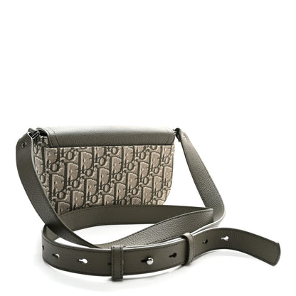Christian Dior Oblique Jacquard Grained Calfskin Mini Saddle Messenger Bag With Flap Green 3 of 10