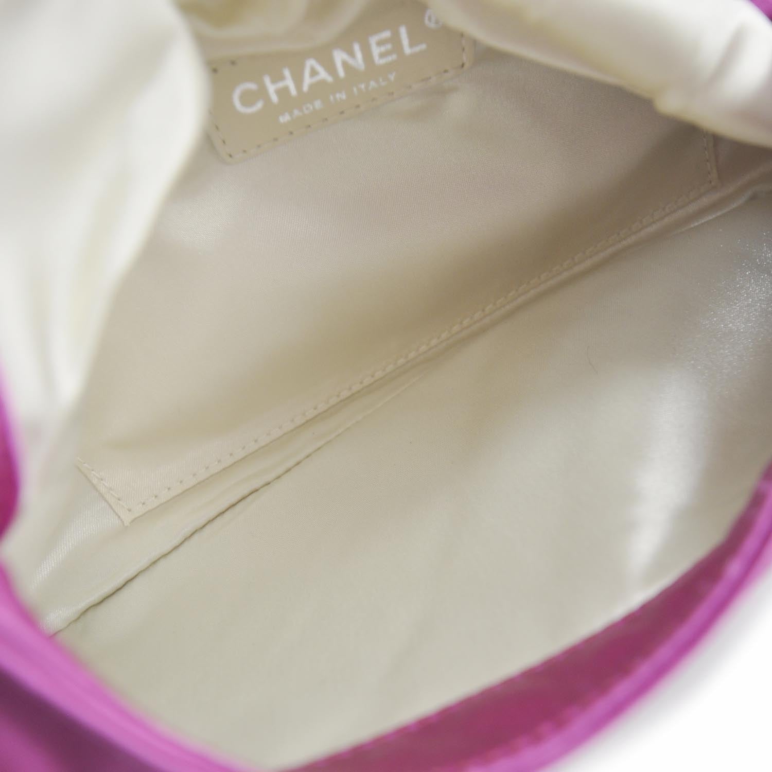 Chanel Satin Quilted Flap Clutch Fuchsia 5 of 8