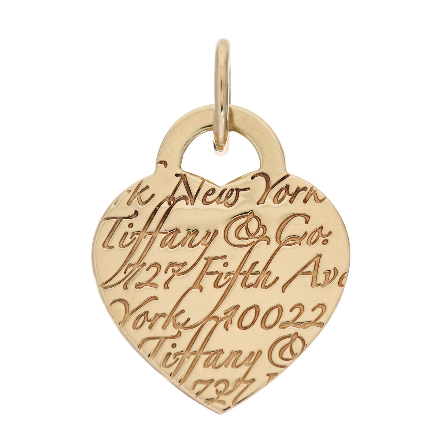 18K Yellow Gold Notes Heart Tag Charm