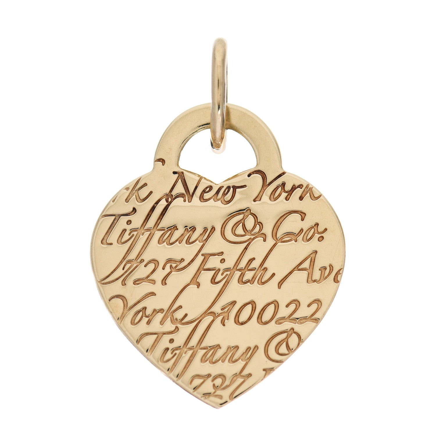 Tiffany 18K Yellow Gold Notes Heart Tag Charm 1 of 3