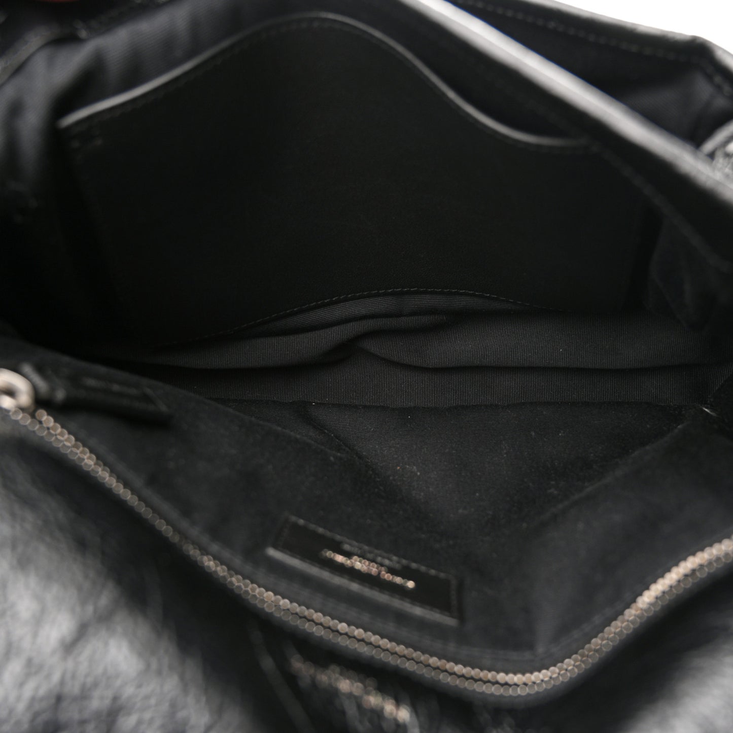 Crinkled Calfskin Matelasse Monogram Medium Niki Chain Satchel Black