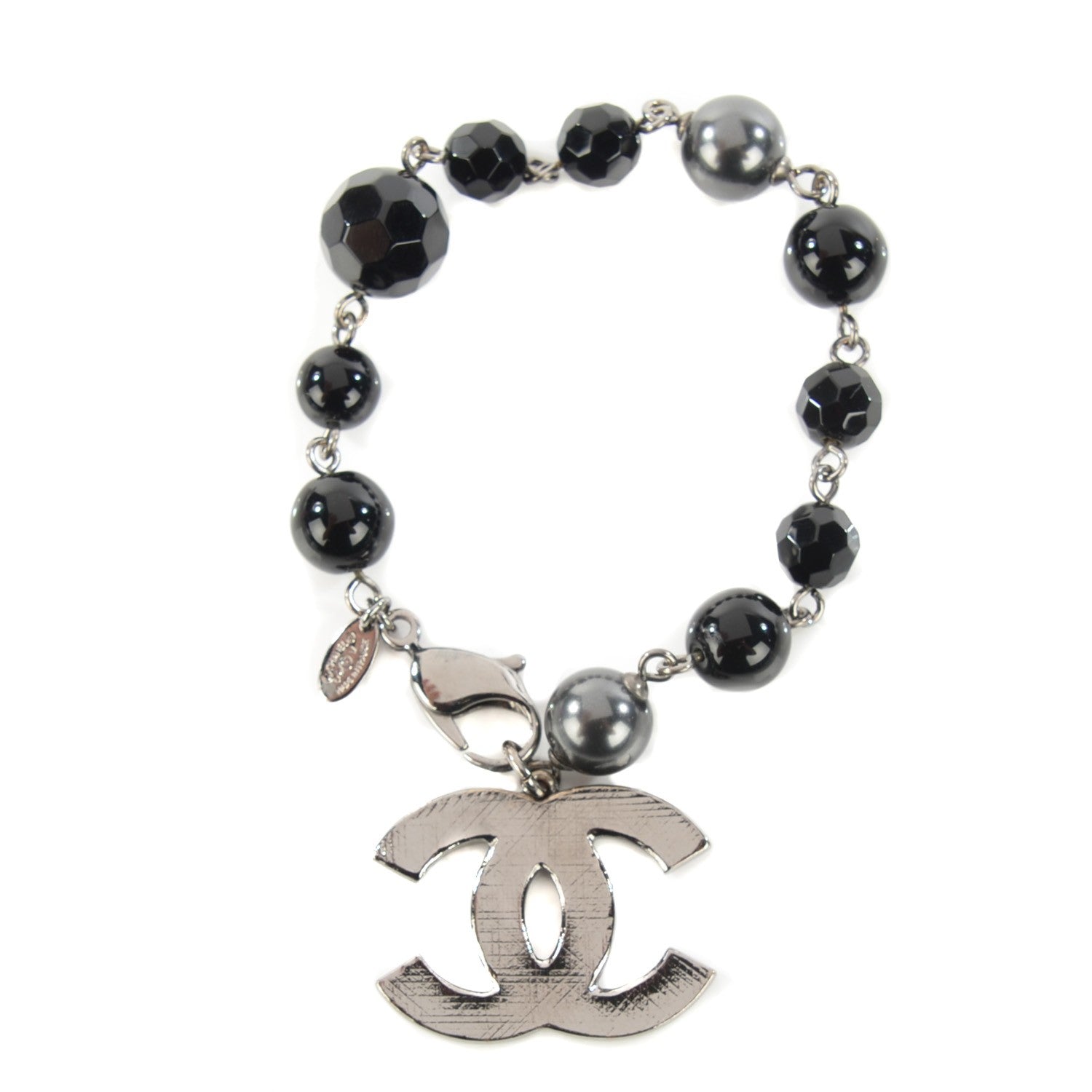 Chanel Beaded CC Bracelet Black 1 of 3