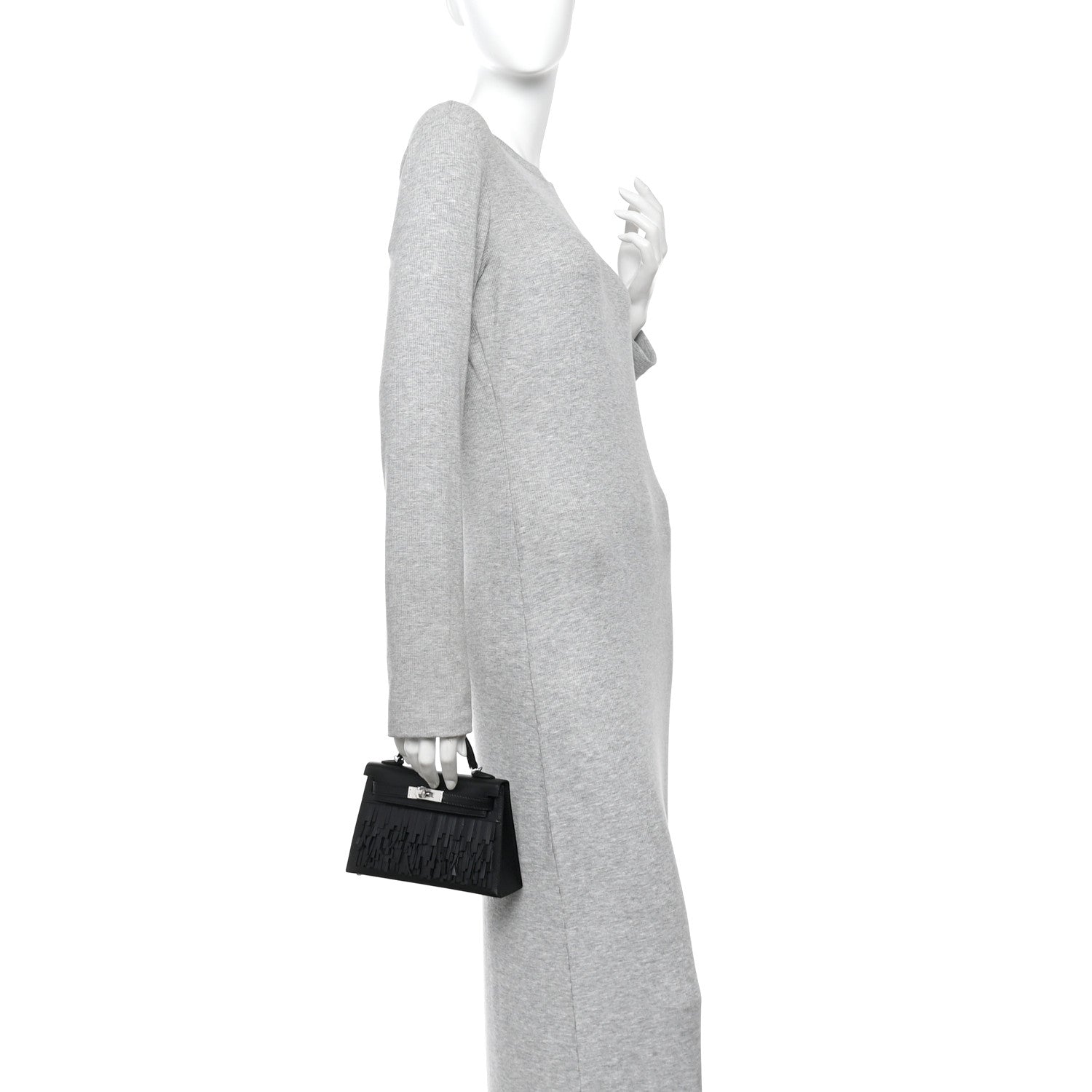 Hermes Tadelakt Sombrero Box Pampilles Mini Kelly Sellier 20 Black 3 of 19