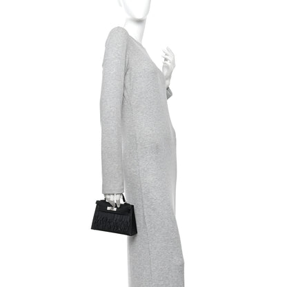 Hermes Tadelakt Sombrero Box Pampilles Mini Kelly Sellier 20 Black 3 of 19