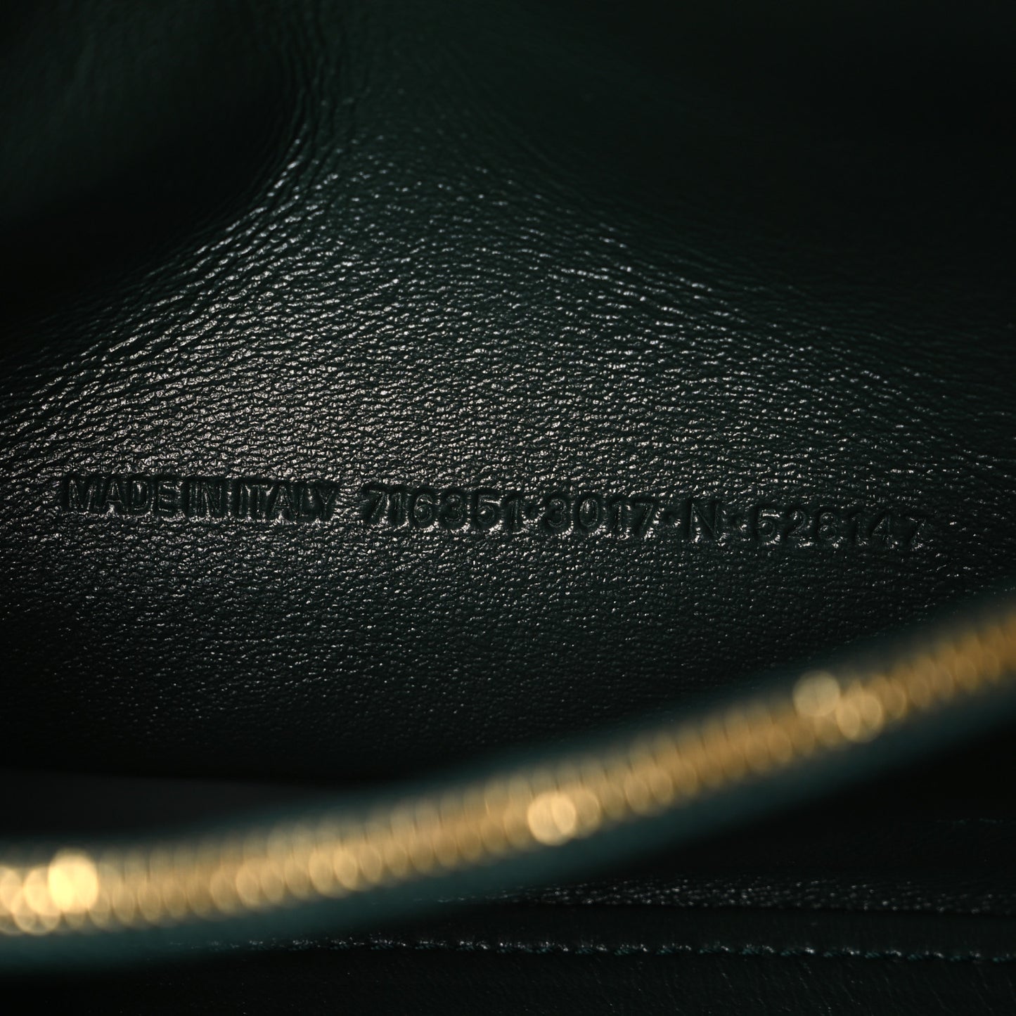 Extra Supple Calfskin Crocodile Embossed Small Crush Chain Bag Forest Green