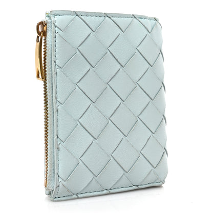 Bottega Veneta Nappa Intrecciato Bifold Zip Wallet Teal Washed 3 of 7