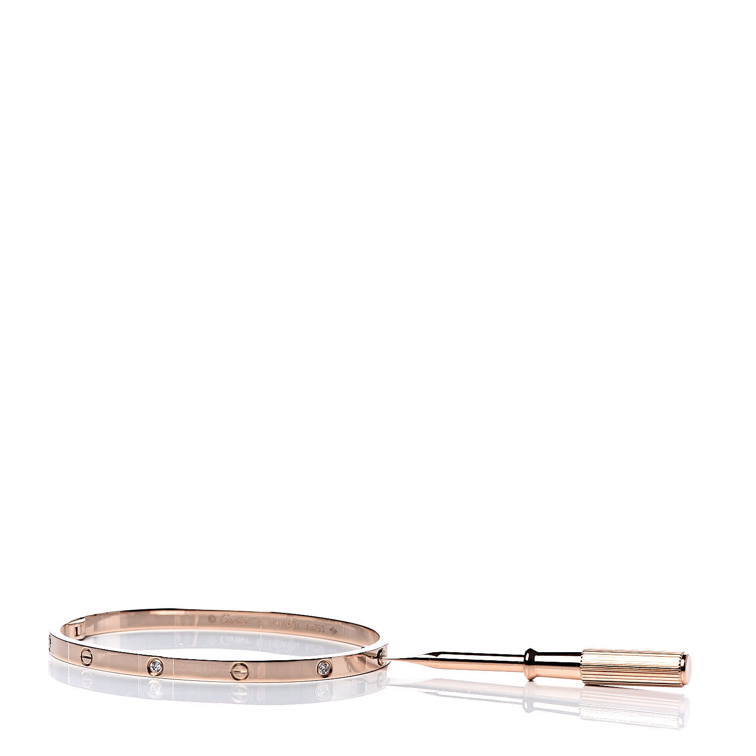 Cartier 18K Pink Gold 6 Diamond Small LOVE Bracelet 16 5 of 6