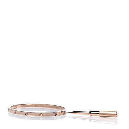 Cartier 18K Pink Gold 6 Diamond Small LOVE Bracelet 16 5 of 6