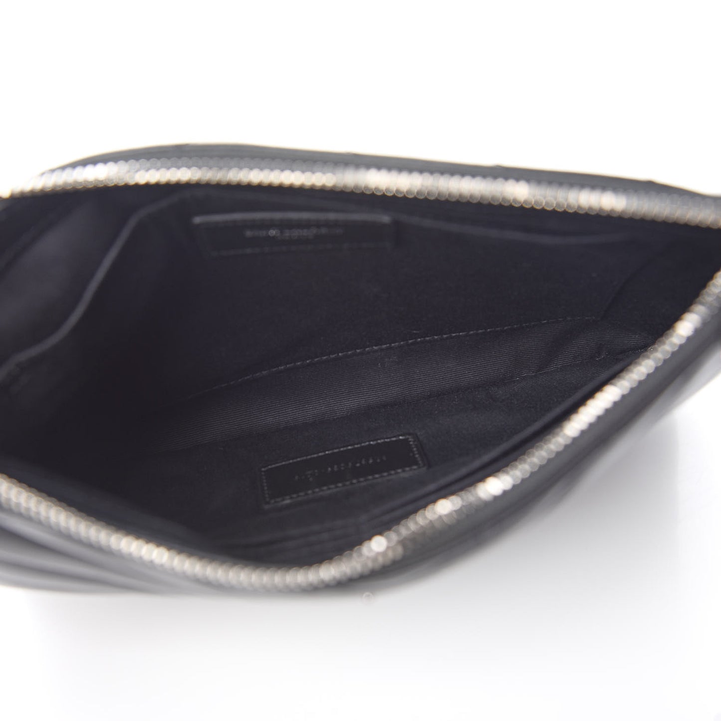 Calfskin Matelasse Chevron Monogram A5 Wristlet Black