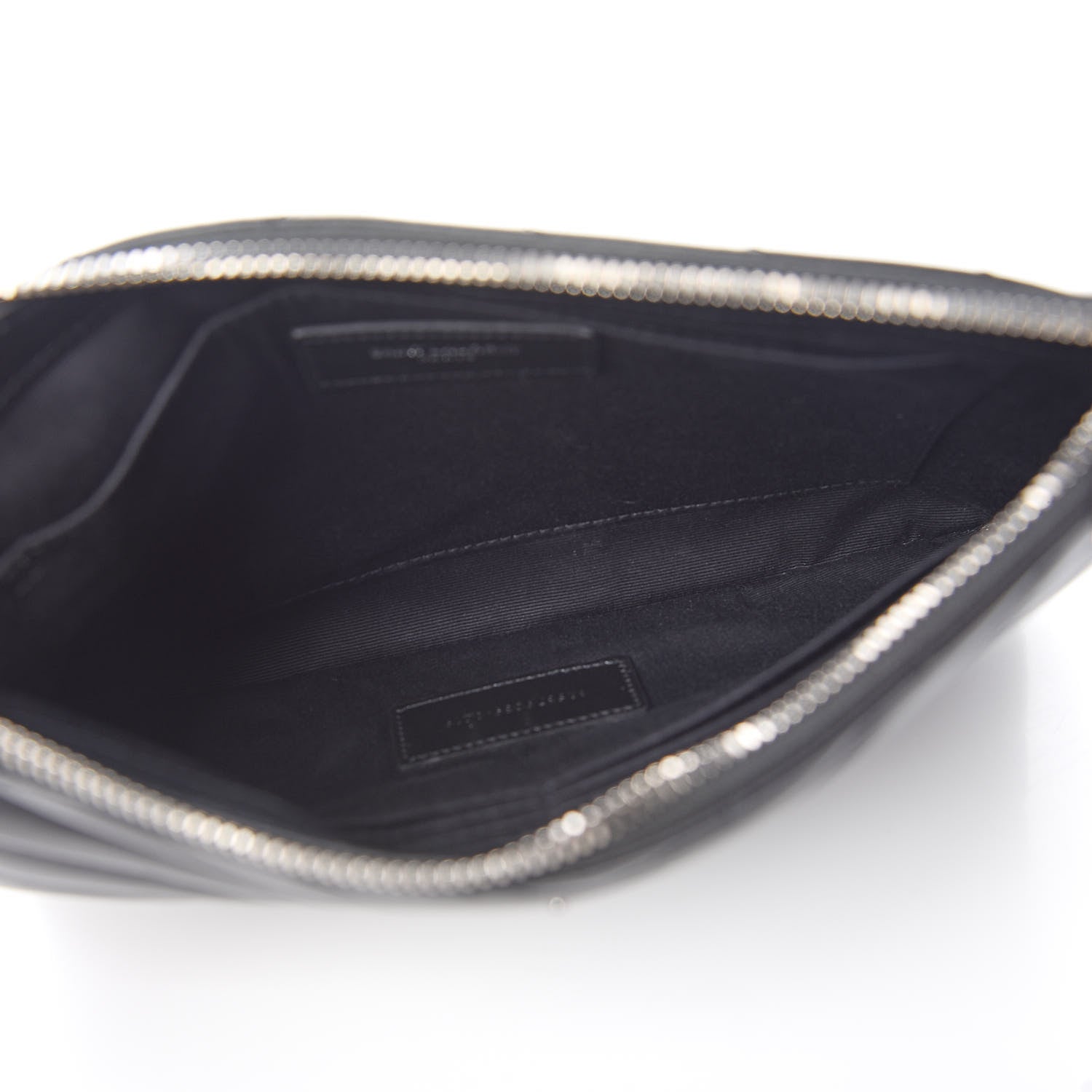 Saint Laurent Calfskin Matelasse Chevron Monogram A5 Wristlet Black 5 of 7