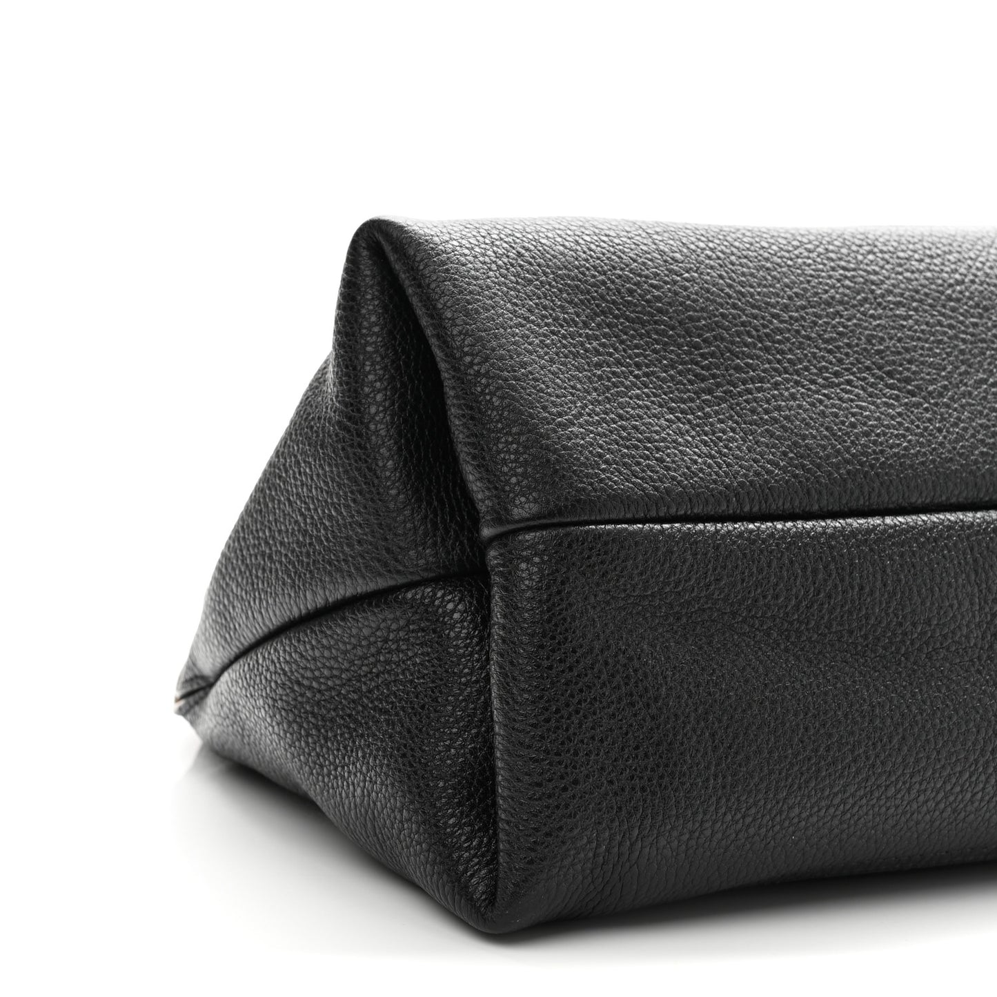 Grained Calfskin Softbit Medium Shoulder Bag Black
