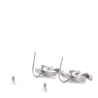 Chanel Baguette Crystal CC Dangle Earrings Silver 8 of 12