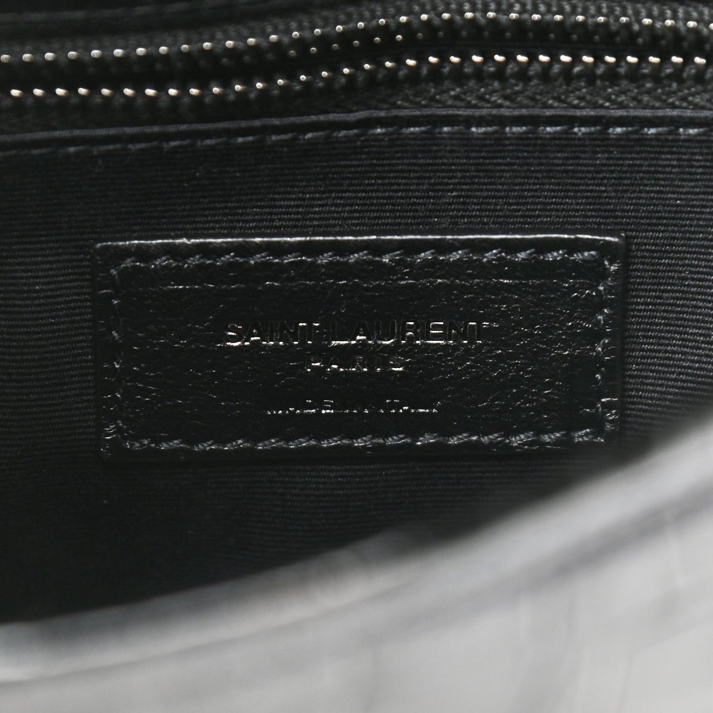 Crocodile Embossed Lambskin Matelasse Monogram Niki Chain Wallet Black
