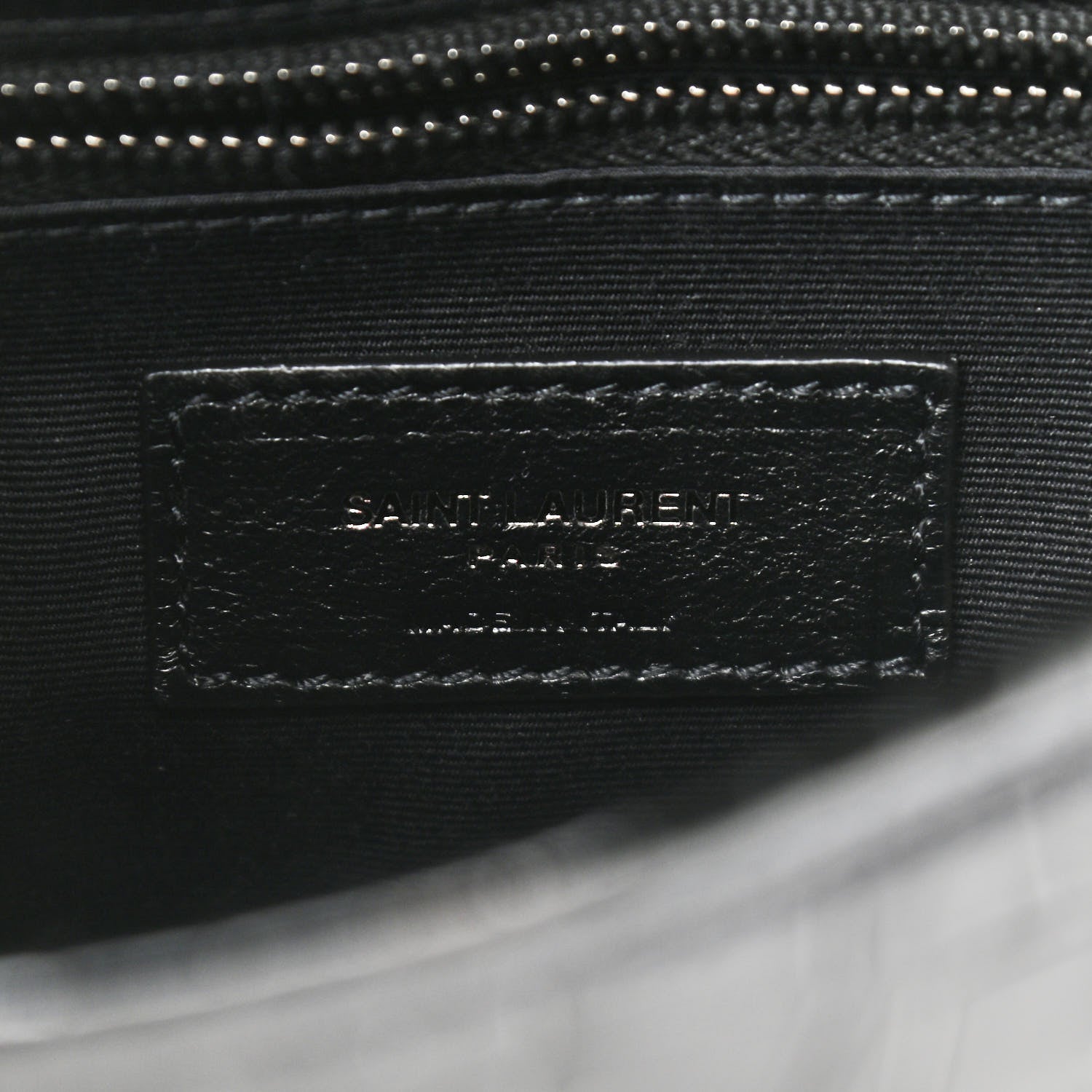 Saint Laurent Crocodile Embossed Lambskin Matelasse Monogram Niki Chain Wallet Black 5 of 8