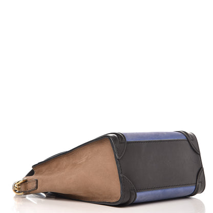 Celine Nubuck Smooth Calfskin Nano Tri-Color Luggage Royal Blue 4 of 18