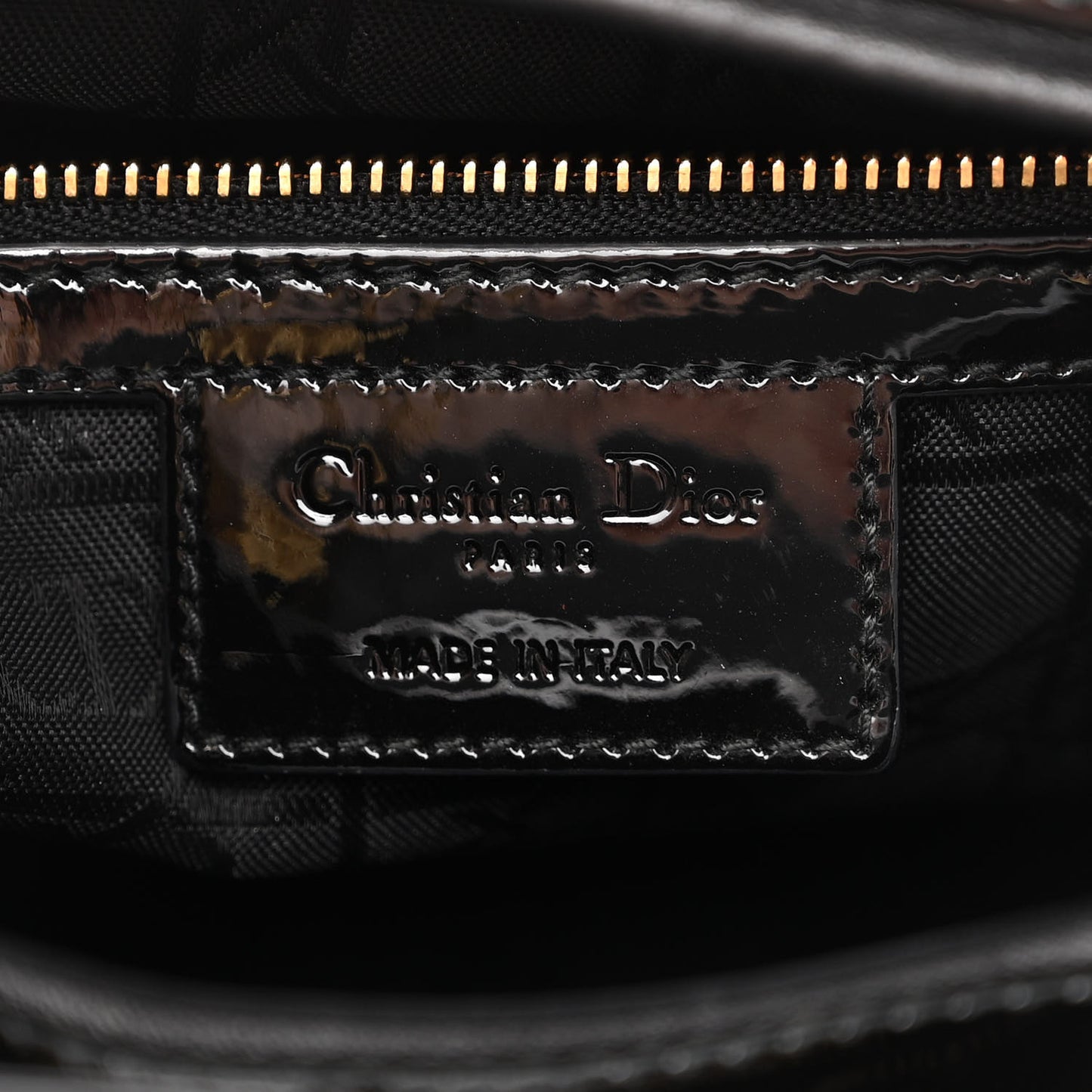 Patent Cannage Large Lady Dior Black