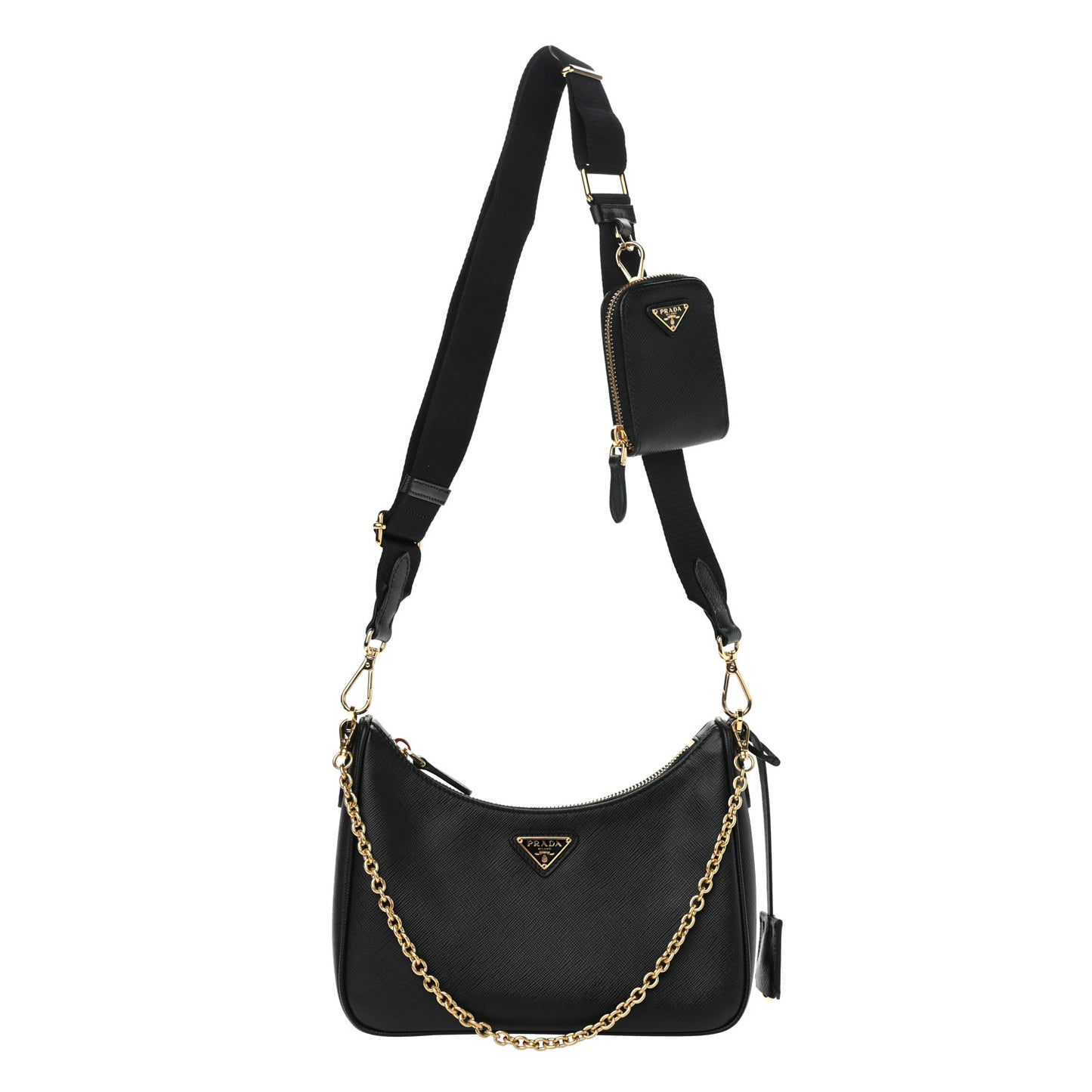 Saffiano Lux Re-Edition 2005 Shoulder Bag Black