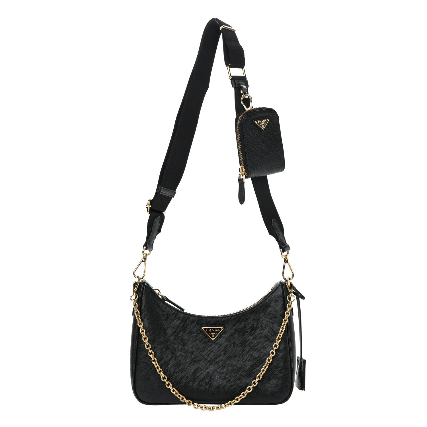 Prada Saffiano Lux Re-Edition 2005 Shoulder Bag Black 1 of 13