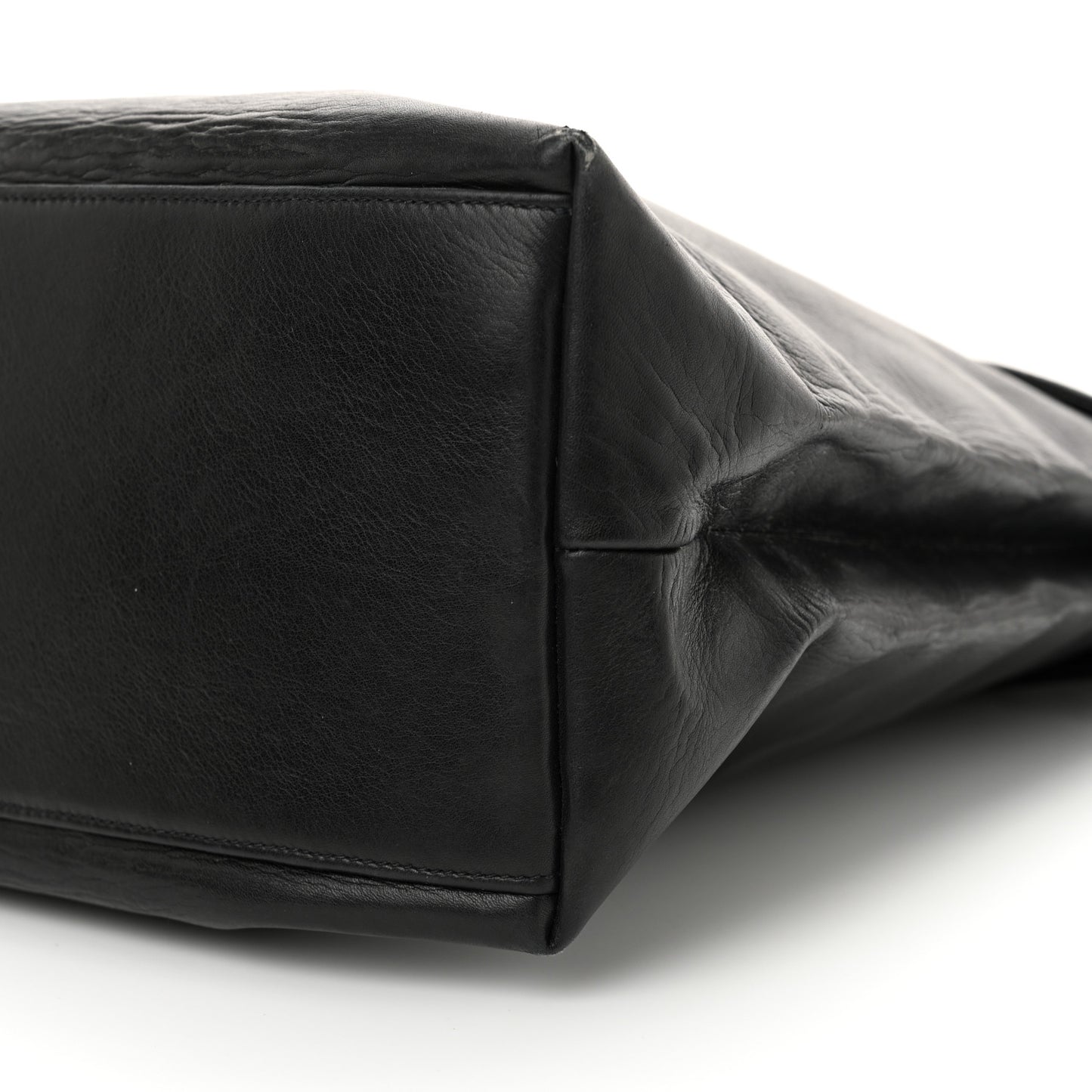 Lambskin Quilted Shopping Tote Black