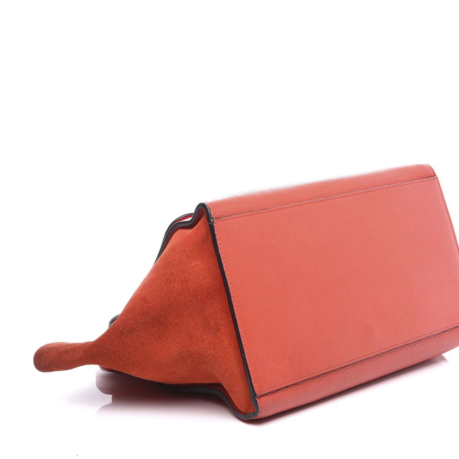 Celine Drummed Calfskin Suede Medium Trapeze Vermillion 5 of 6