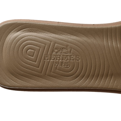 Hermes Suede Goatskin Oran Sandals 37 Beige Sable 7 of 9