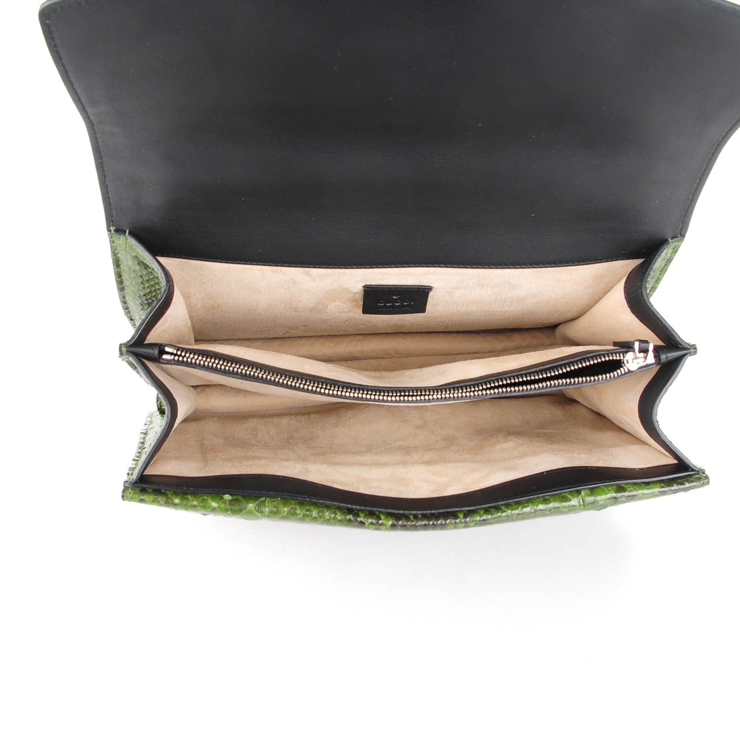 Gucci GG Supreme Monogram Python Medium Dionysus Shoulder Bag Green 5 of 7