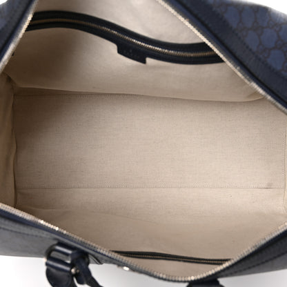 Gucci GG Supreme Monogram Textured Dollar Calfskin Large Savoy Duffle Bag Grey Black Blue 4 of 8