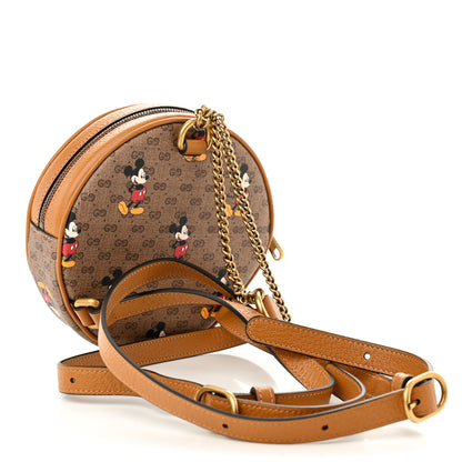 Gucci X DISNEY Mini Vintage GG Supreme Monogram Mickey Mouse Round Backpack Beige Vintage Sun Oil 3 of 10