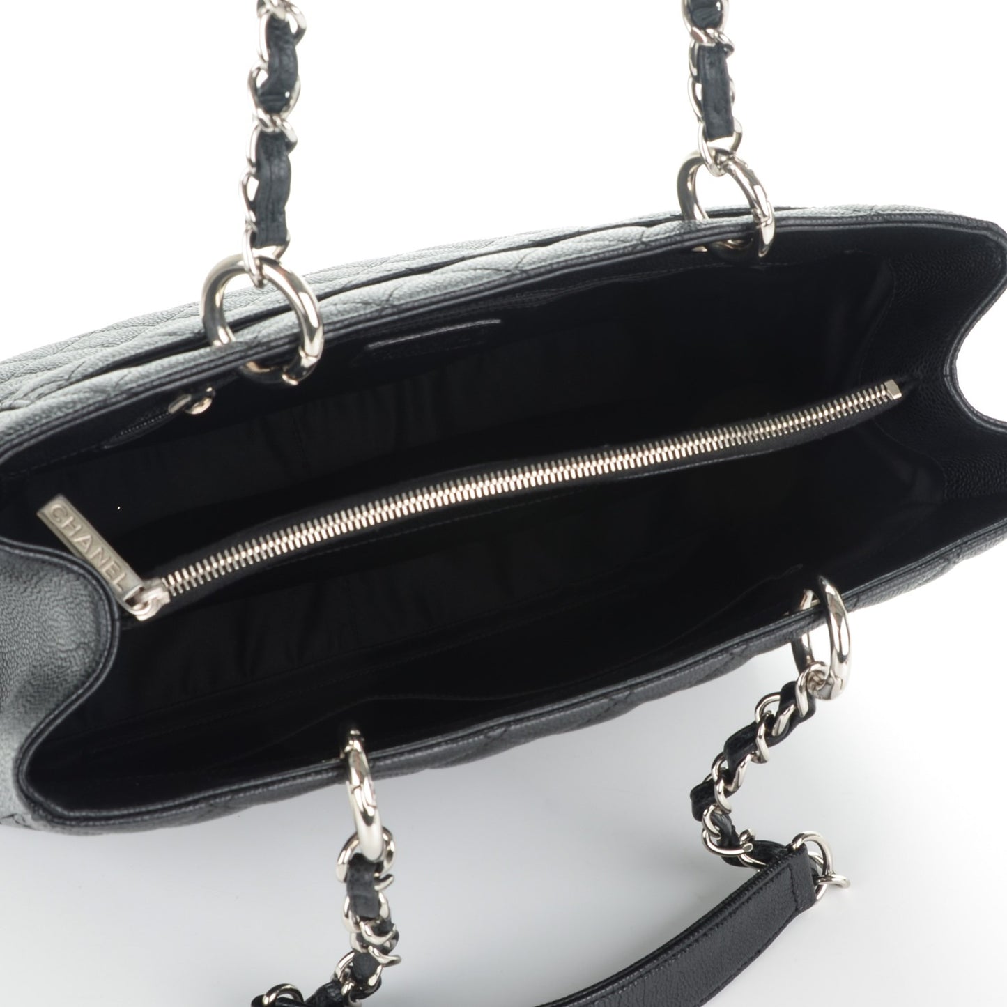 Caviar Quilted Grand Shopping Tote GST Black