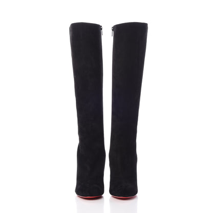 Christian Louboutin Veau Velours Pony Hair Acheval 100 Knee Boots 38.5 Black Leopard 2 of 10